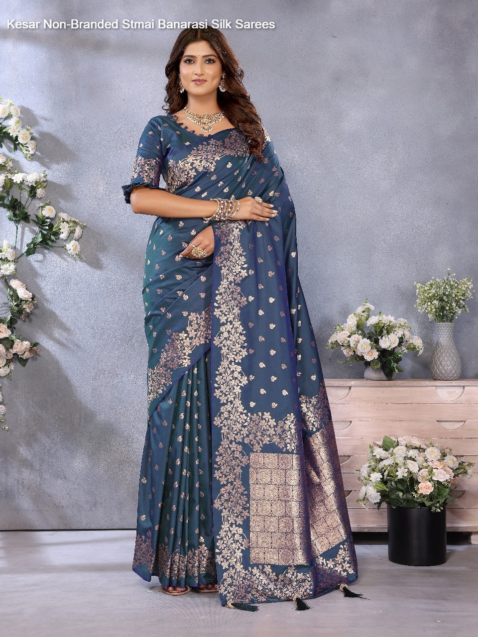 Kesar Non-Branded Stmai Banarasi Silk Sarees