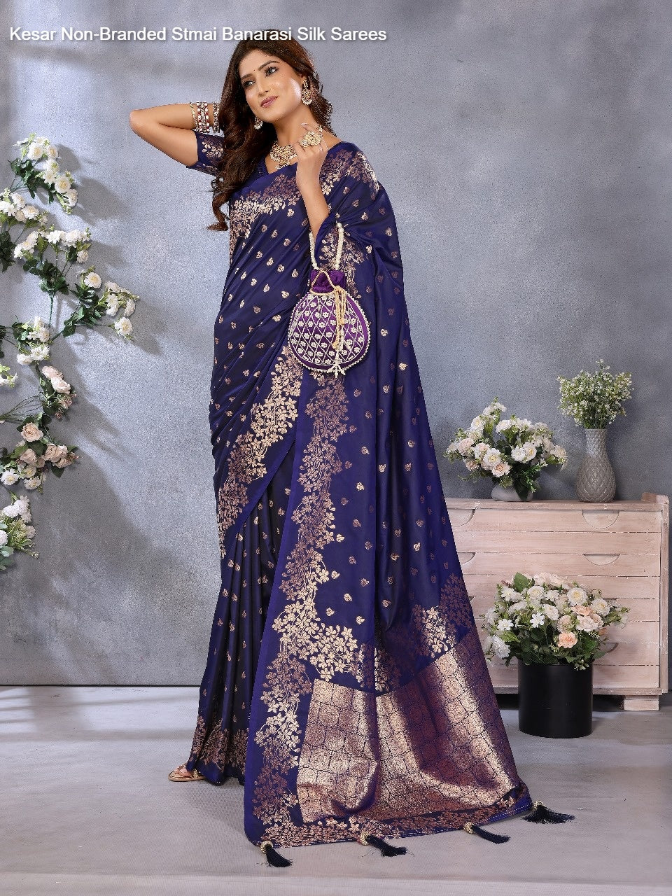 Kesar Non-Branded Stmai Banarasi Silk Sarees