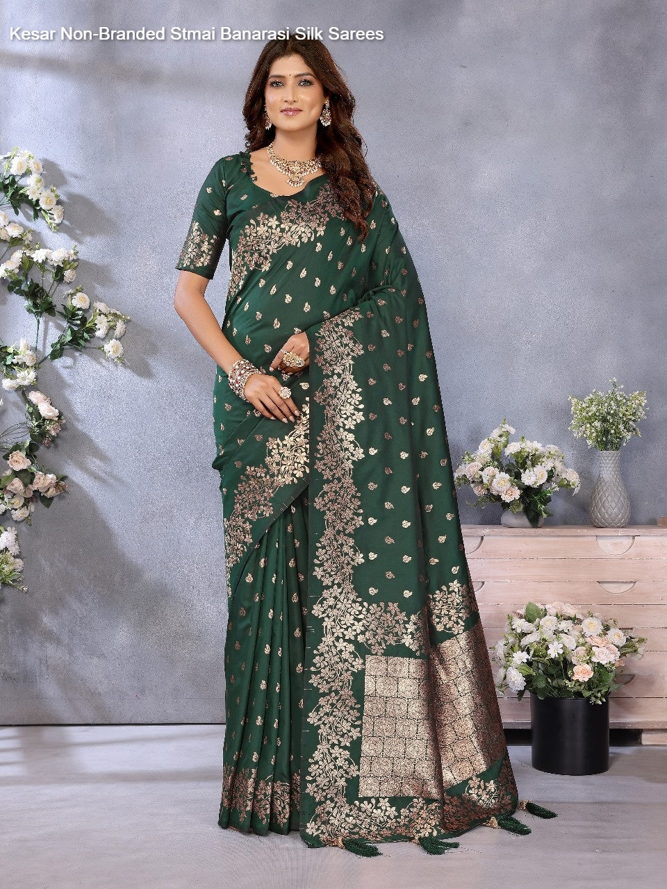 Kesar Non-Branded Stmai Banarasi Silk Sarees