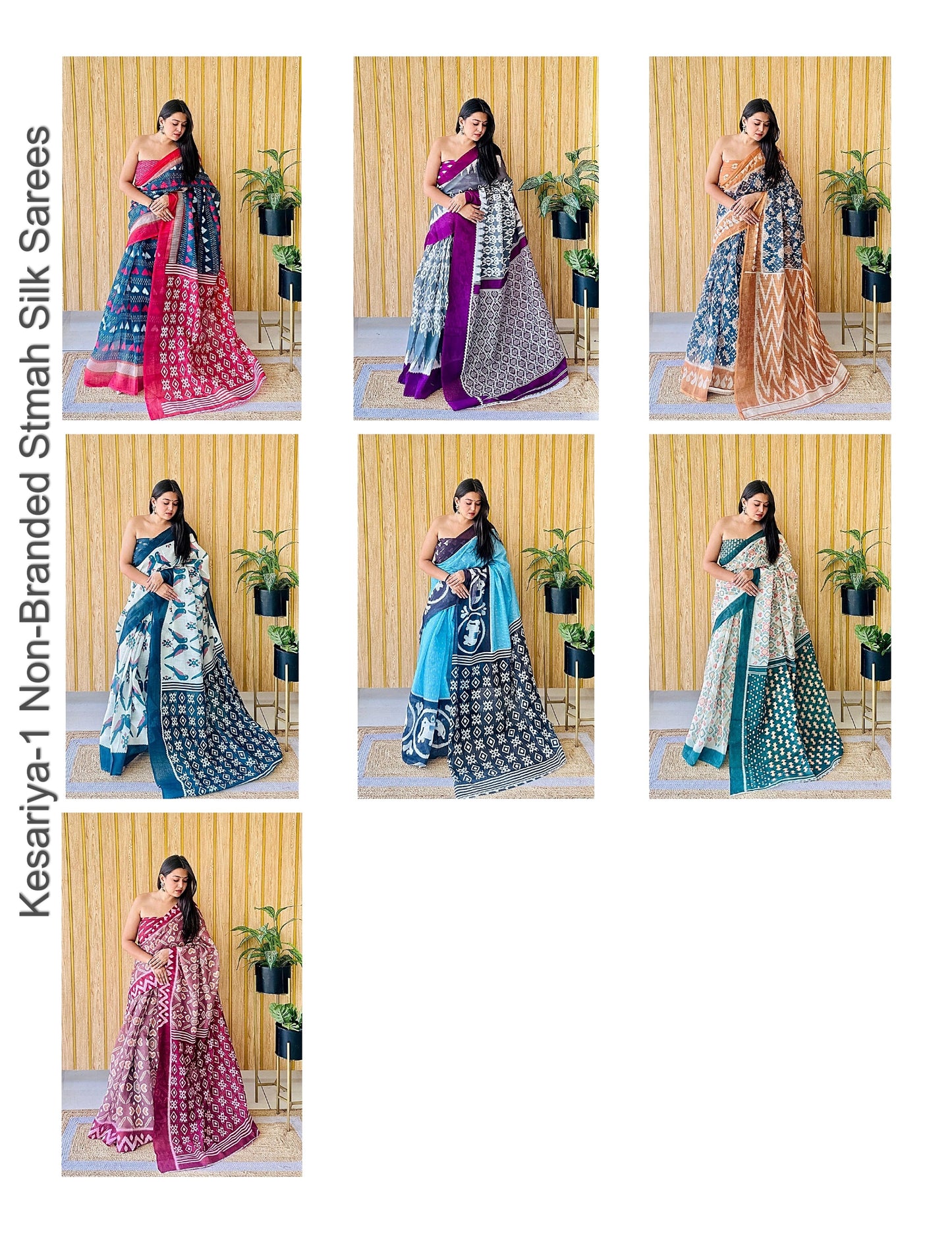 Kesariya-1 Non-Branded Stmah Silk Sarees