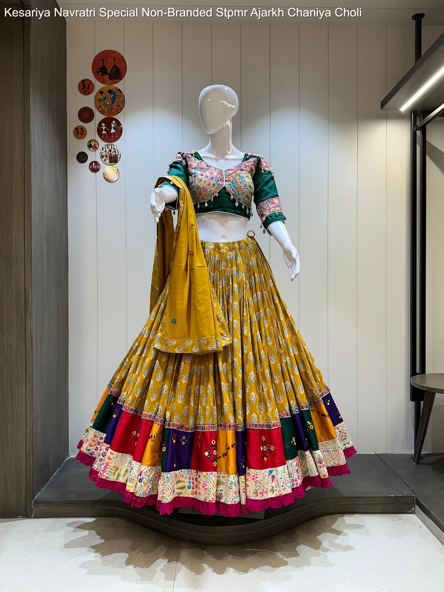 Kesariya Navratri Special Non-Branded Stpmr Ajarkh Chaniya Choli