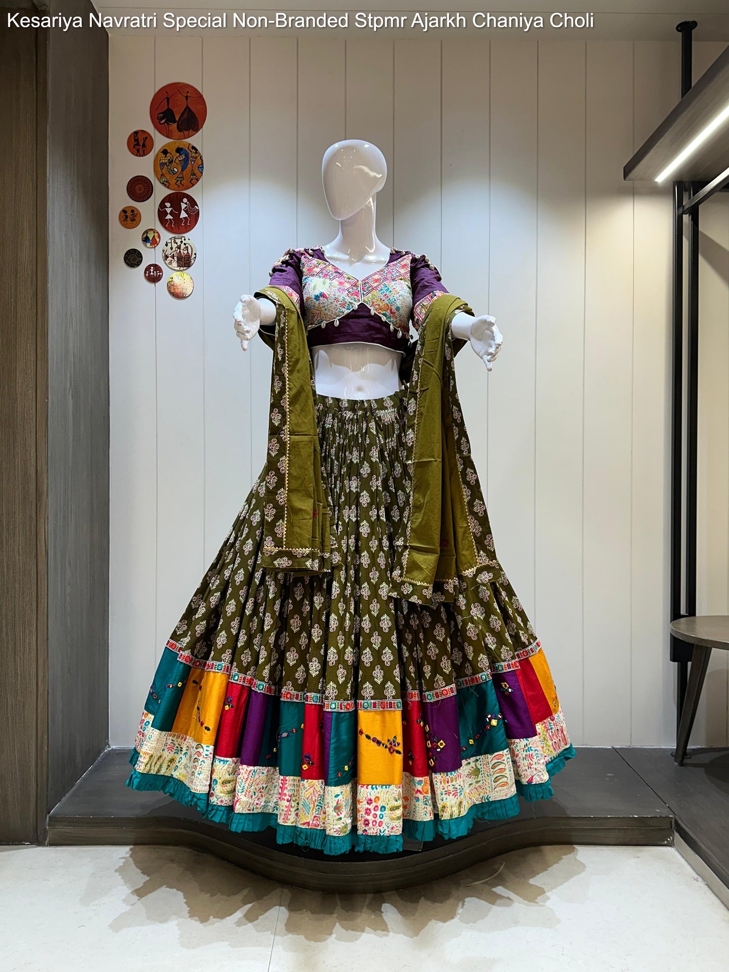 Kesariya Navratri Special Non-Branded Stpmr Ajarkh Chaniya Choli