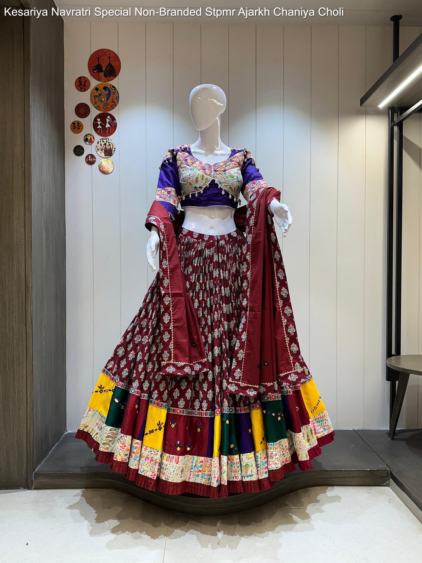 Kesariya Navratri Special Non-Branded Stpmr Ajarkh Chaniya Choli