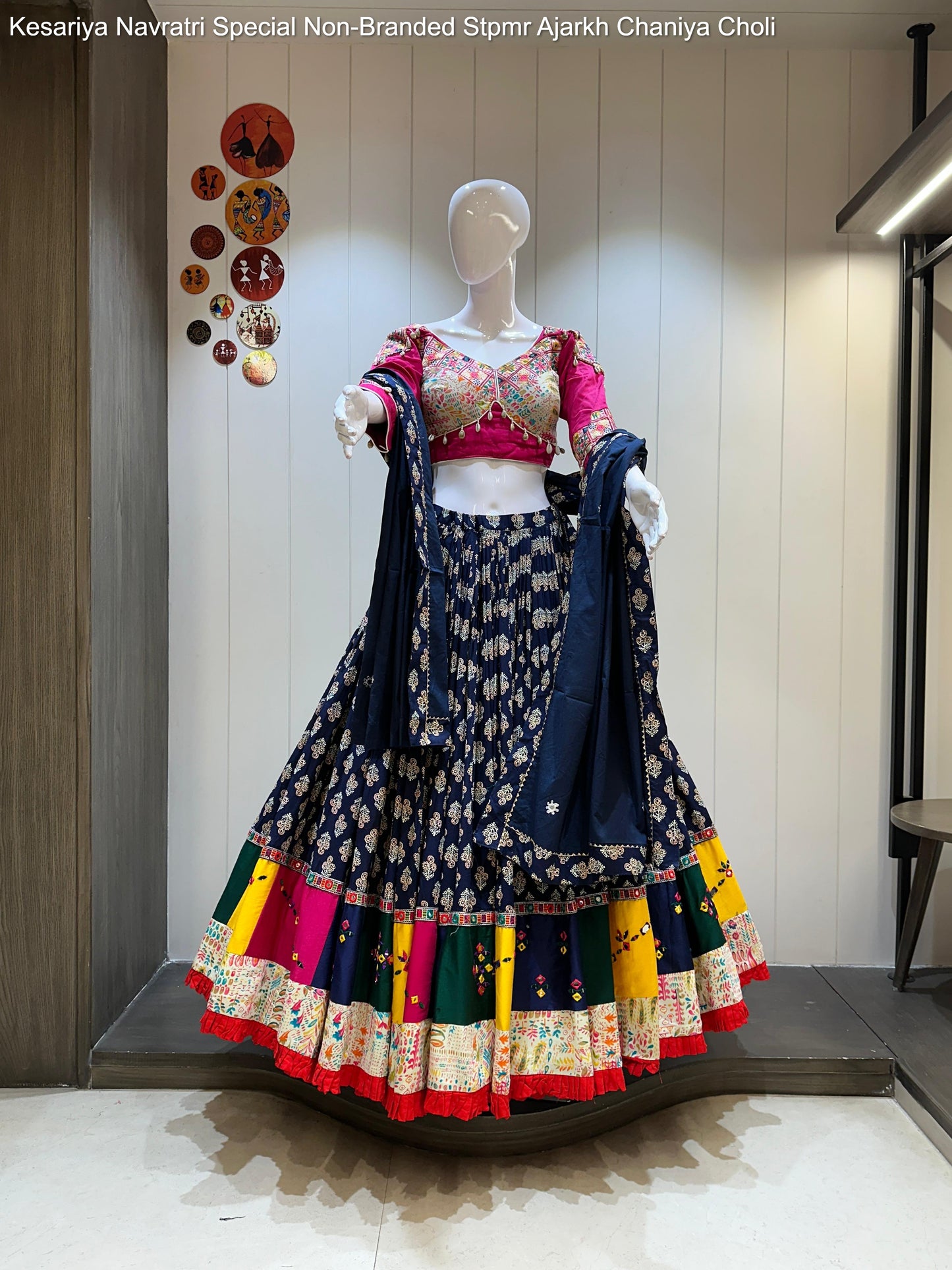 Kesariya Navratri Special Non-Branded Stpmr Ajarkh Chaniya Choli