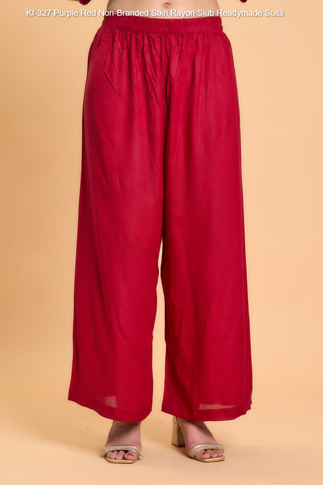 Kf-327 Purple Red Non-Branded Stkri Rayon Slub? Readymade Suits