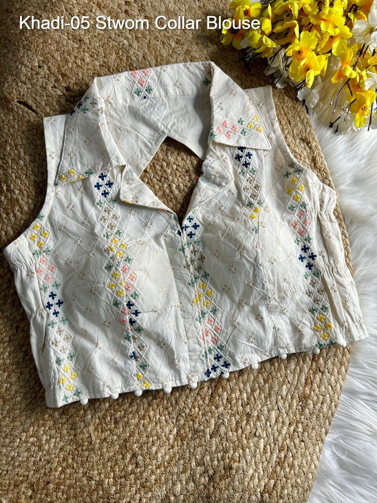 Khadi-05 Stwom Collar Blouse
