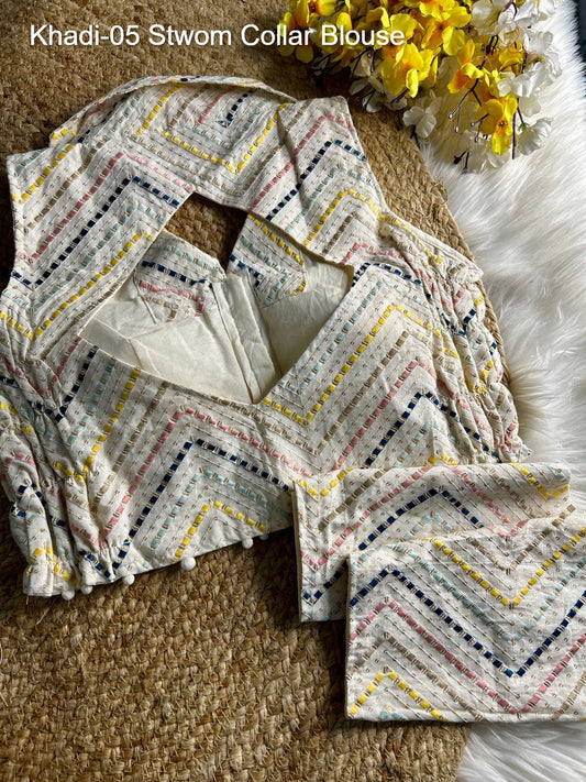 Khadi-05 Stwom Collar Blouse