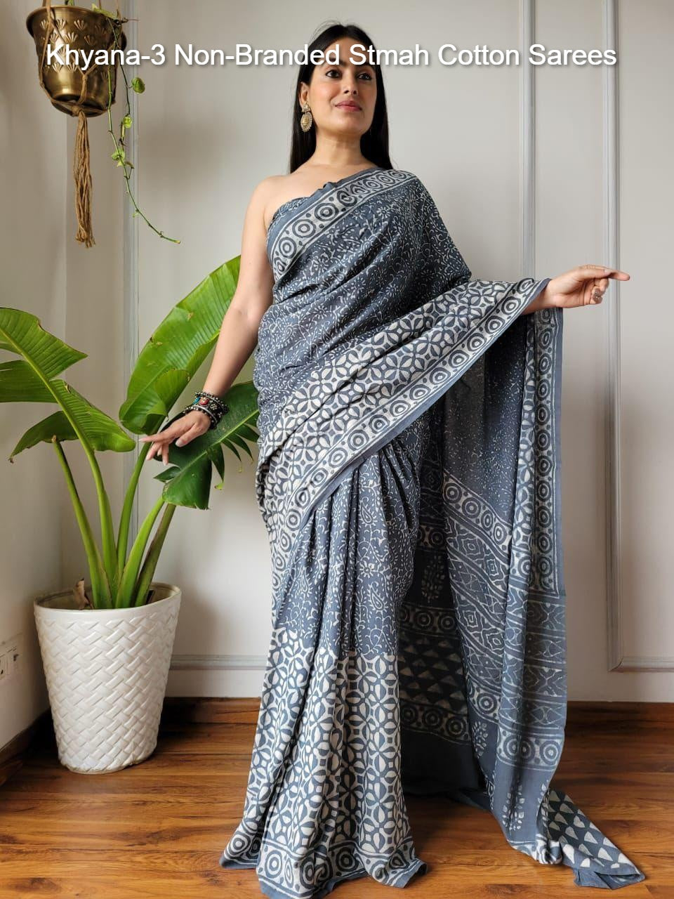 Khyana-3 Non-Branded Stmah Cotton Sarees