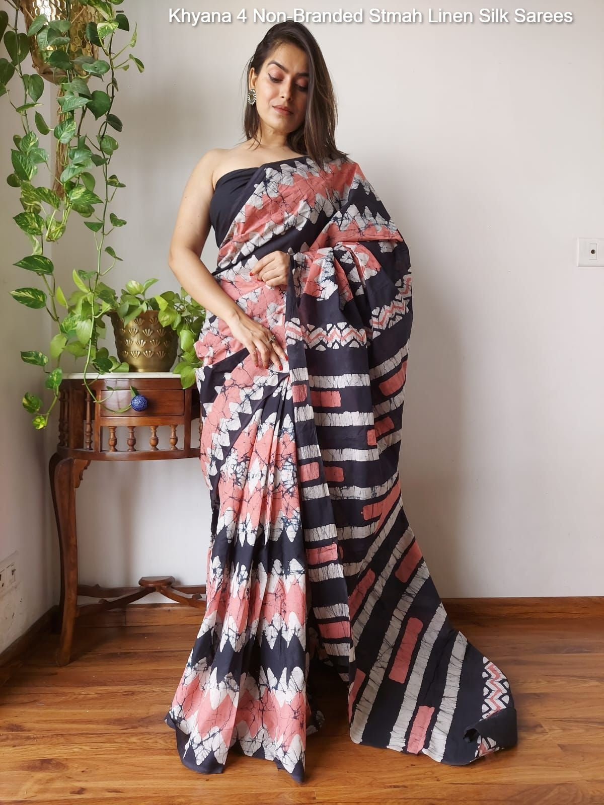 Khyana 4 Non-Branded Stmah Linen Silk Sarees