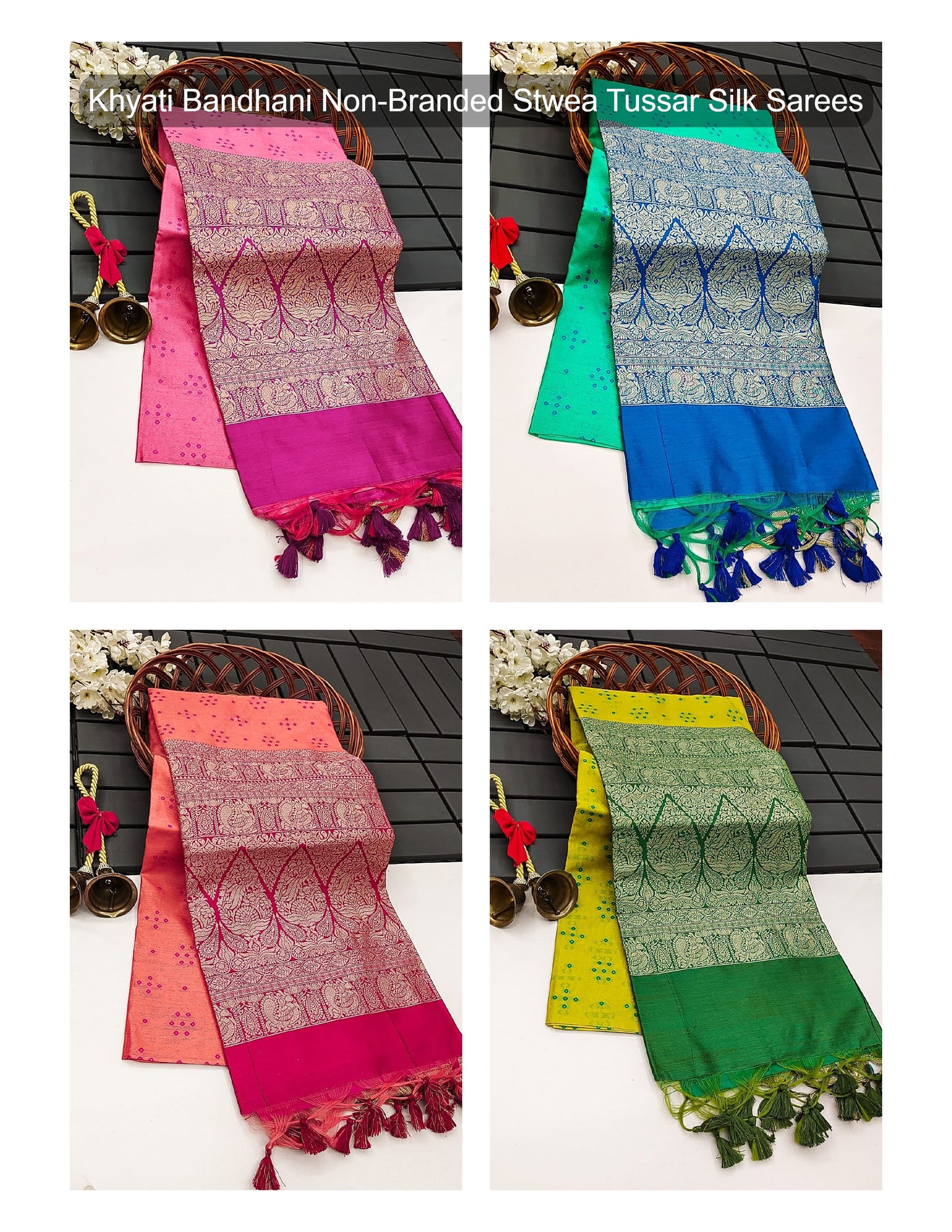 Khyati Bandhani Non-Branded Stwea Tussar Silk Sarees