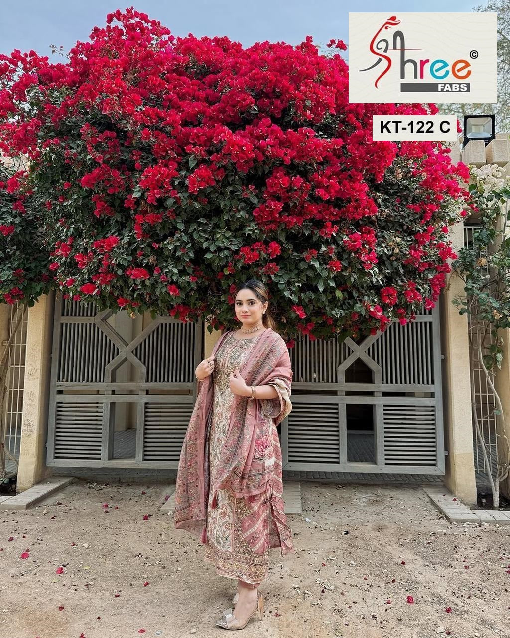 Kt-122 C Shree Fabs Printed Karachi Unstitched Suits