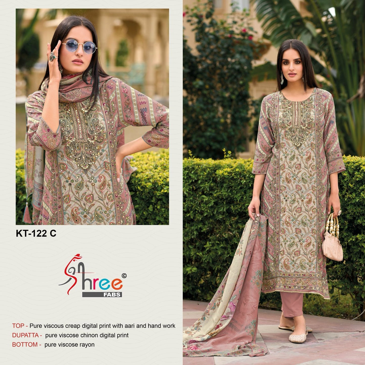 Kt-122C Shree Fabs Pure Viscose Pakistani Salwar Suits