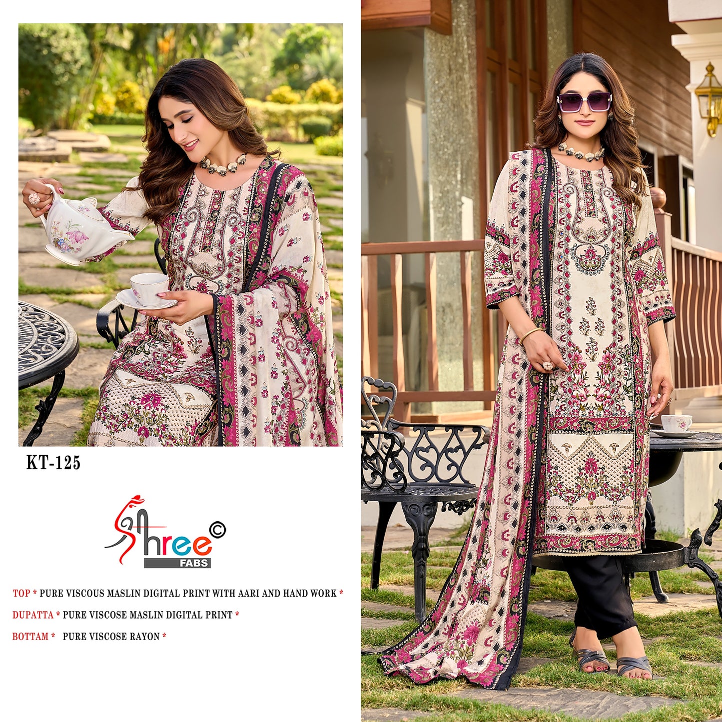 Kt-125 Shree Fabs Print Karachi Unstitched Suits