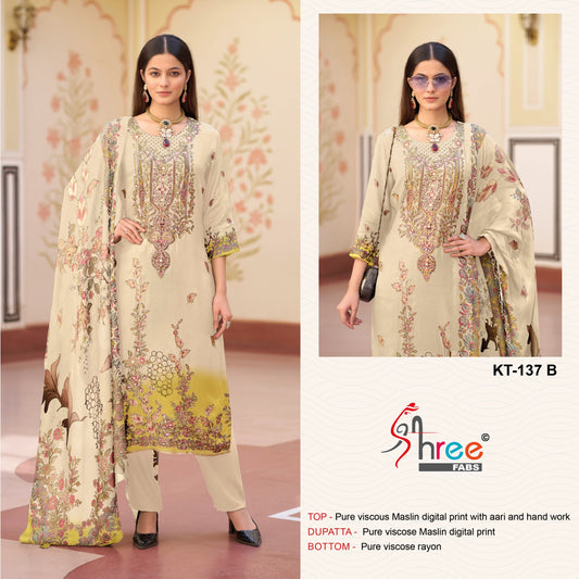 Kt-137 B Shree Fabs Printed Karachi Unstitched Suits