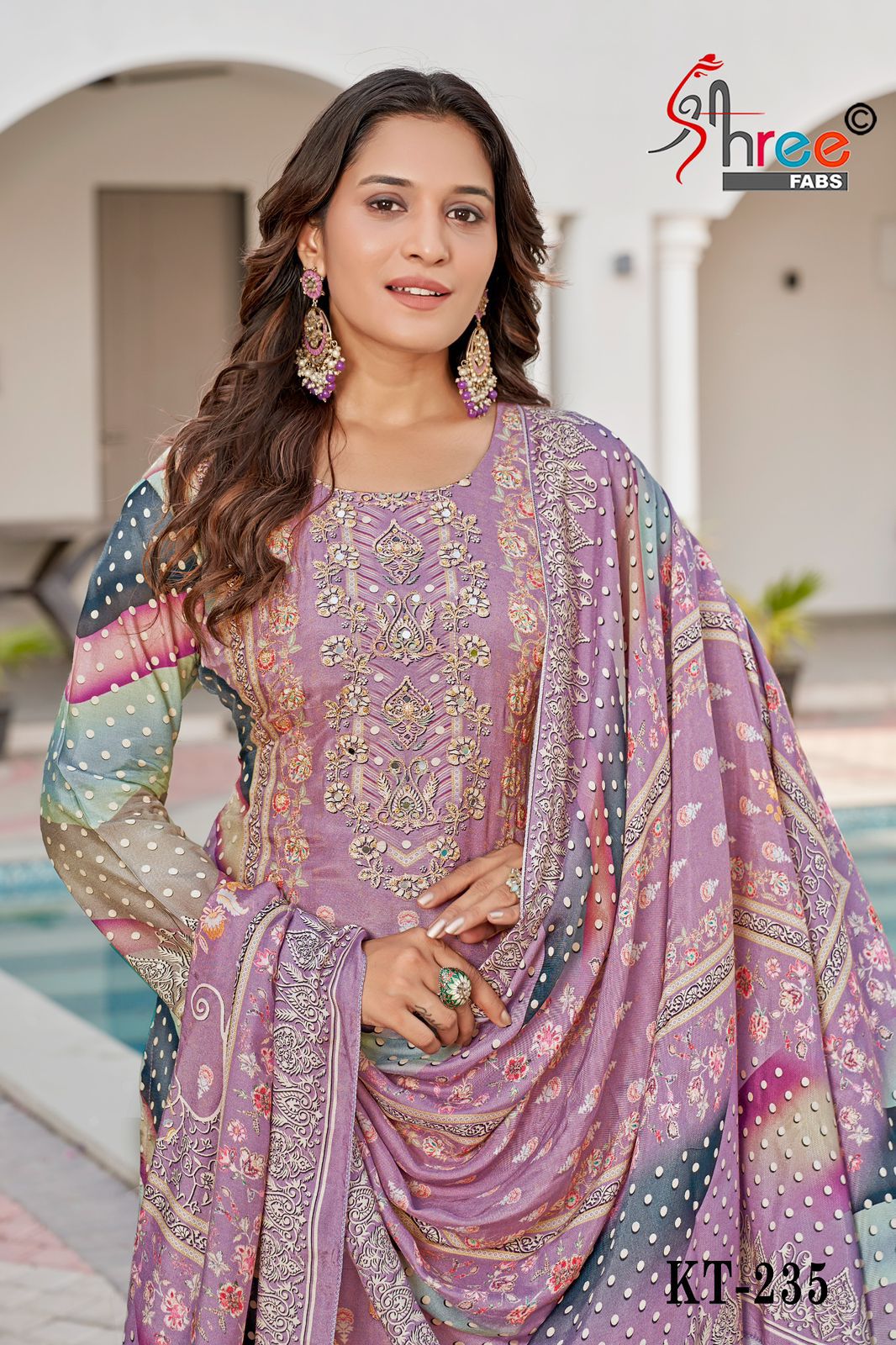 Kt-235 Shree Fabs Printed Karachi Unstitched Suits
