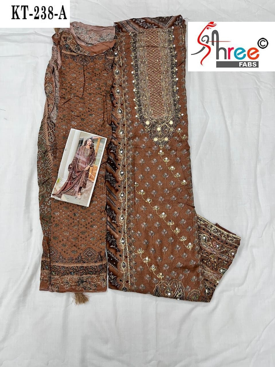 Kt-238-A Shree Fabs Printed Karachi Unstitched Suits