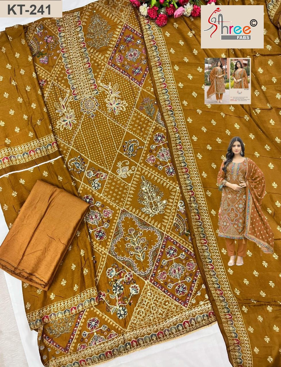 Kt-241 Shree Fabs Printed Karachi Unstitched Suits