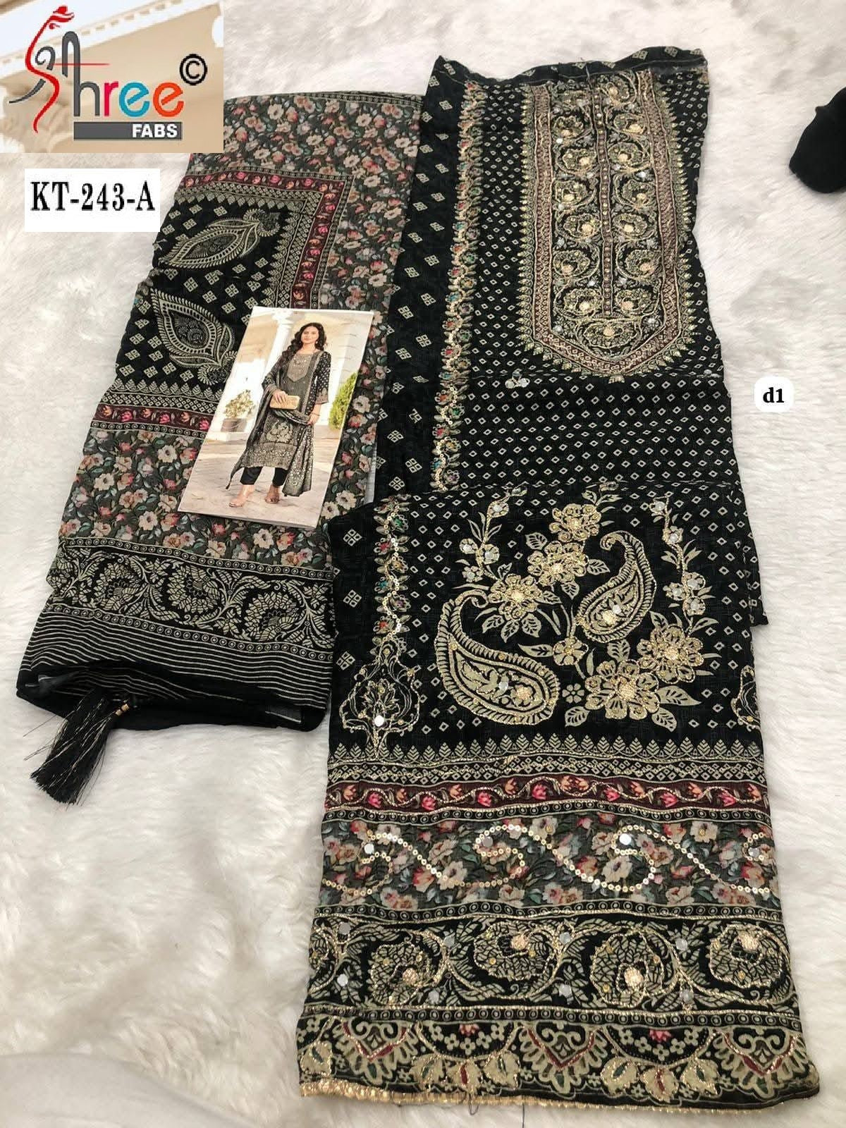 Kt-243-A Shree Fabs Pure Viscose Karachi Unstitched Suits