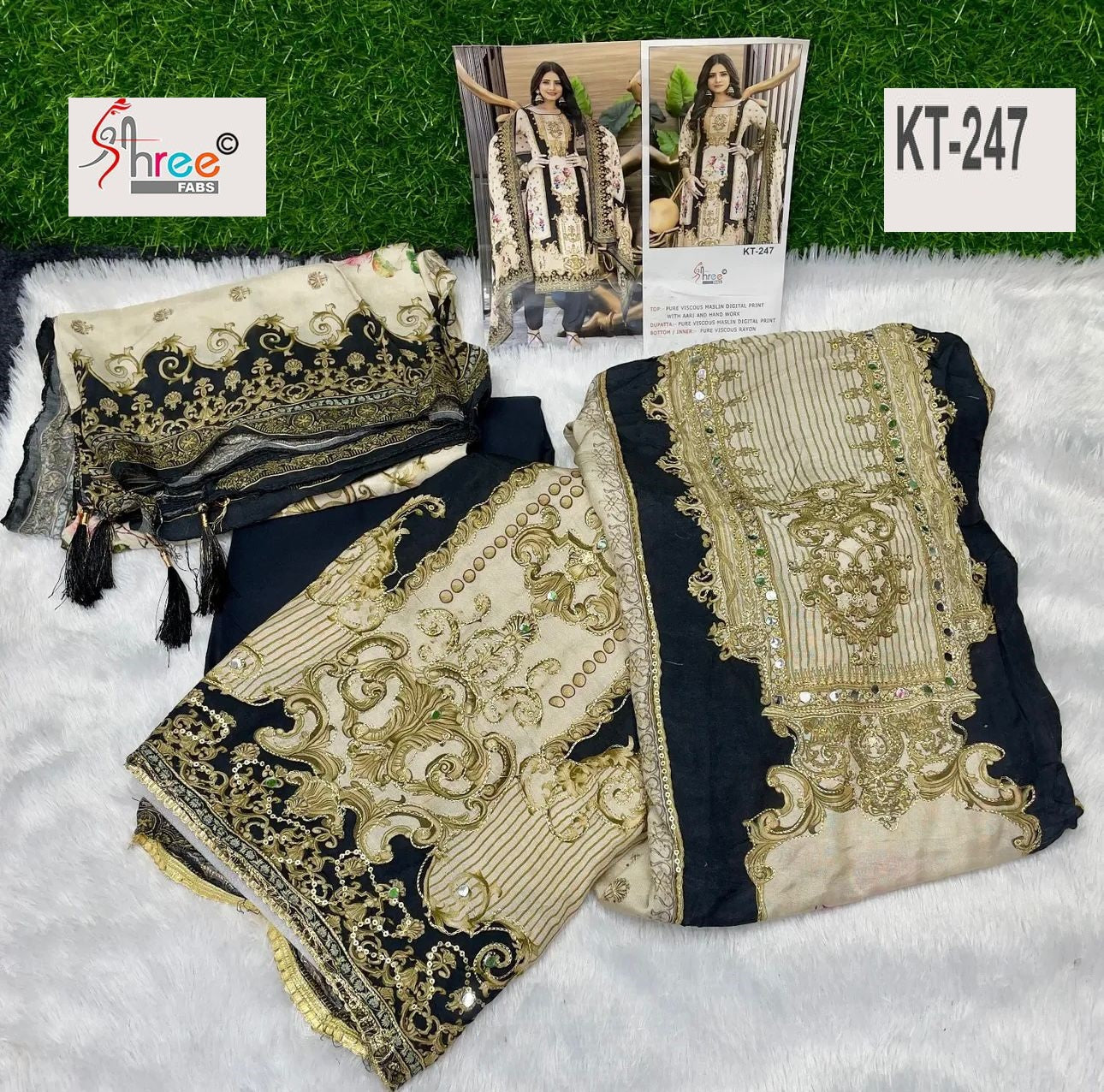 Kt-247 Shree Fabs Printed Karachi Unstitched Suits