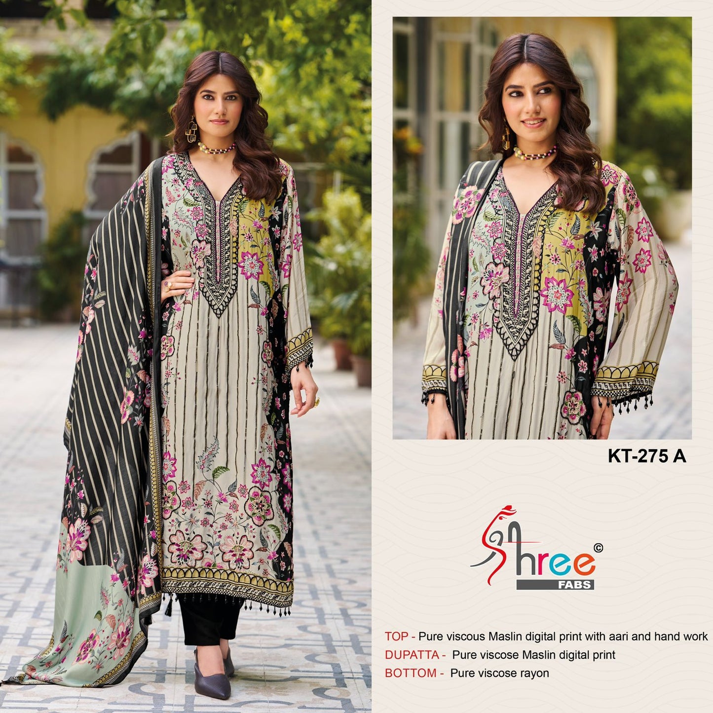 Kt-275 Shree Fabs Printed Karachi Unstitched Suits