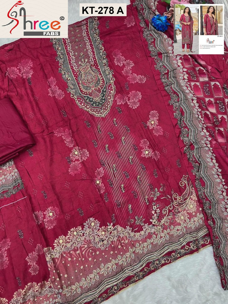 Kt-278 A Shree Fabs Printed Karachi Unstitched Suits