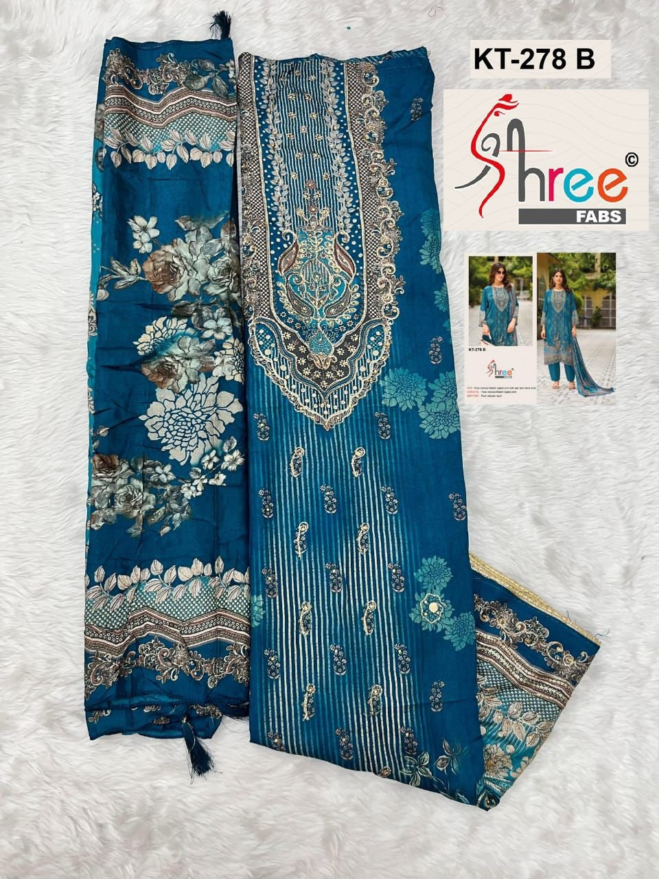 Kt-278 B Shree Fabs Printed Karachi Unstitched Suits