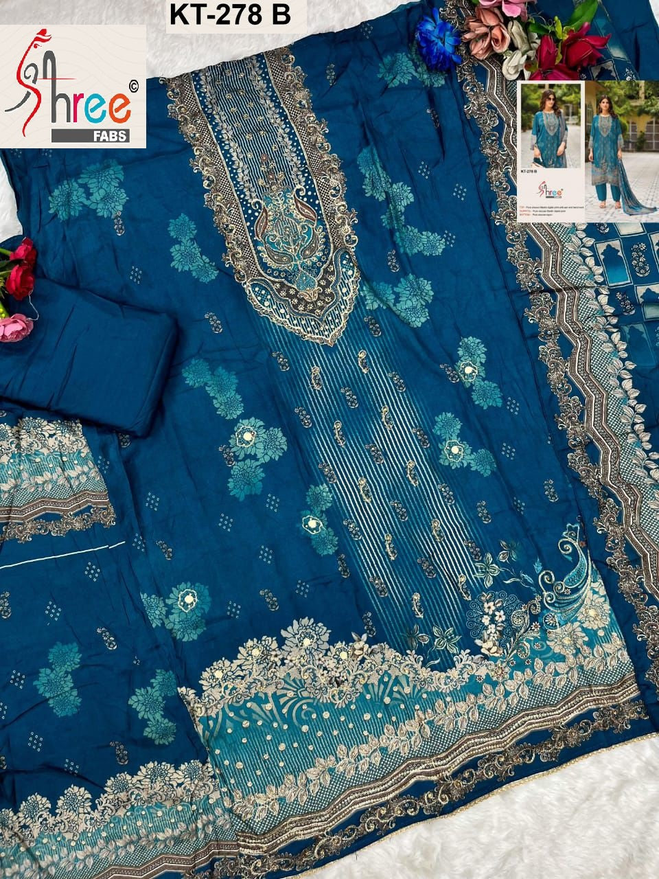 Kt-278 B Shree Fabs Printed Karachi Unstitched Suits