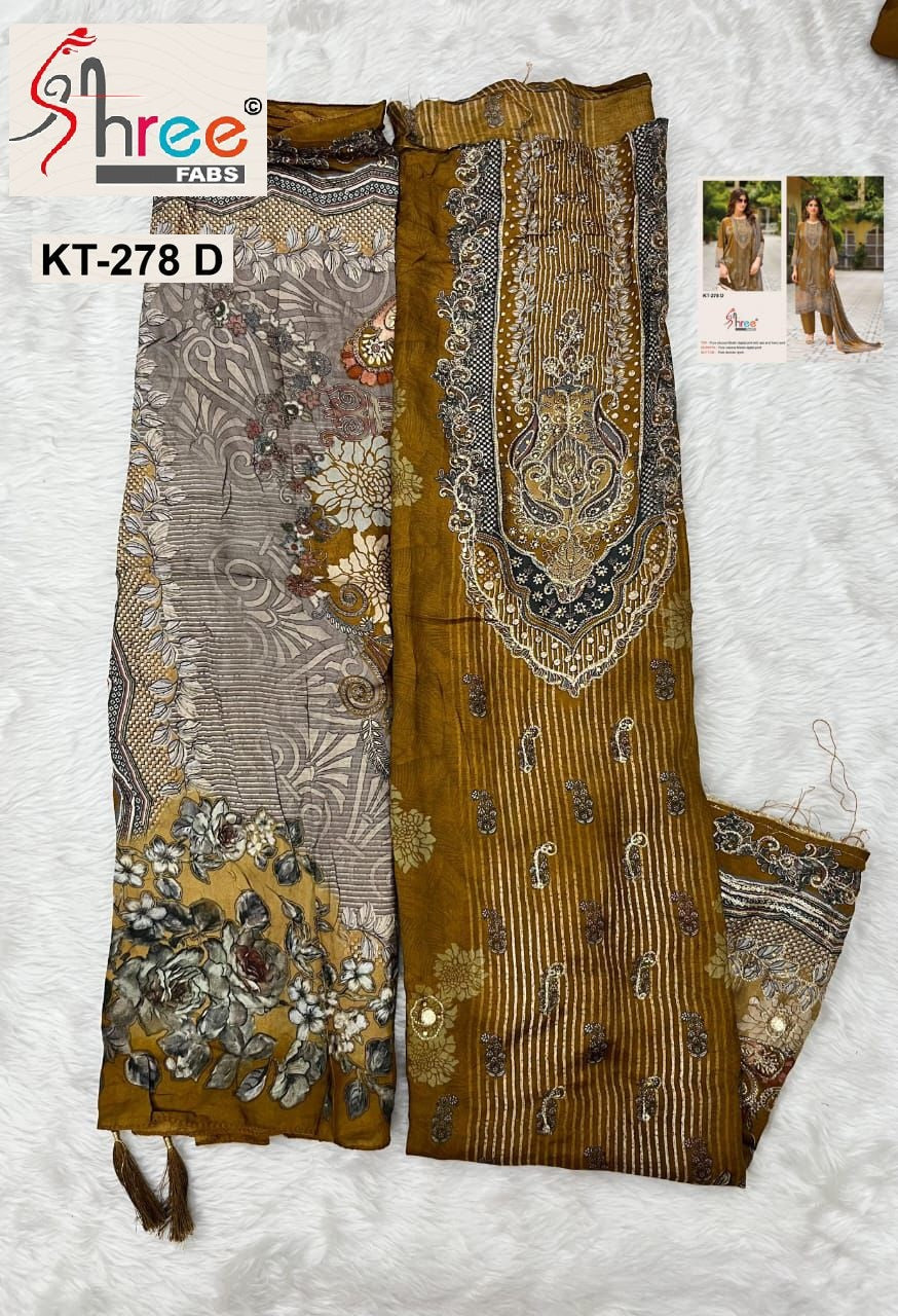 Kt-278 D Shree Fabs Printed Karachi Unstitched Suits