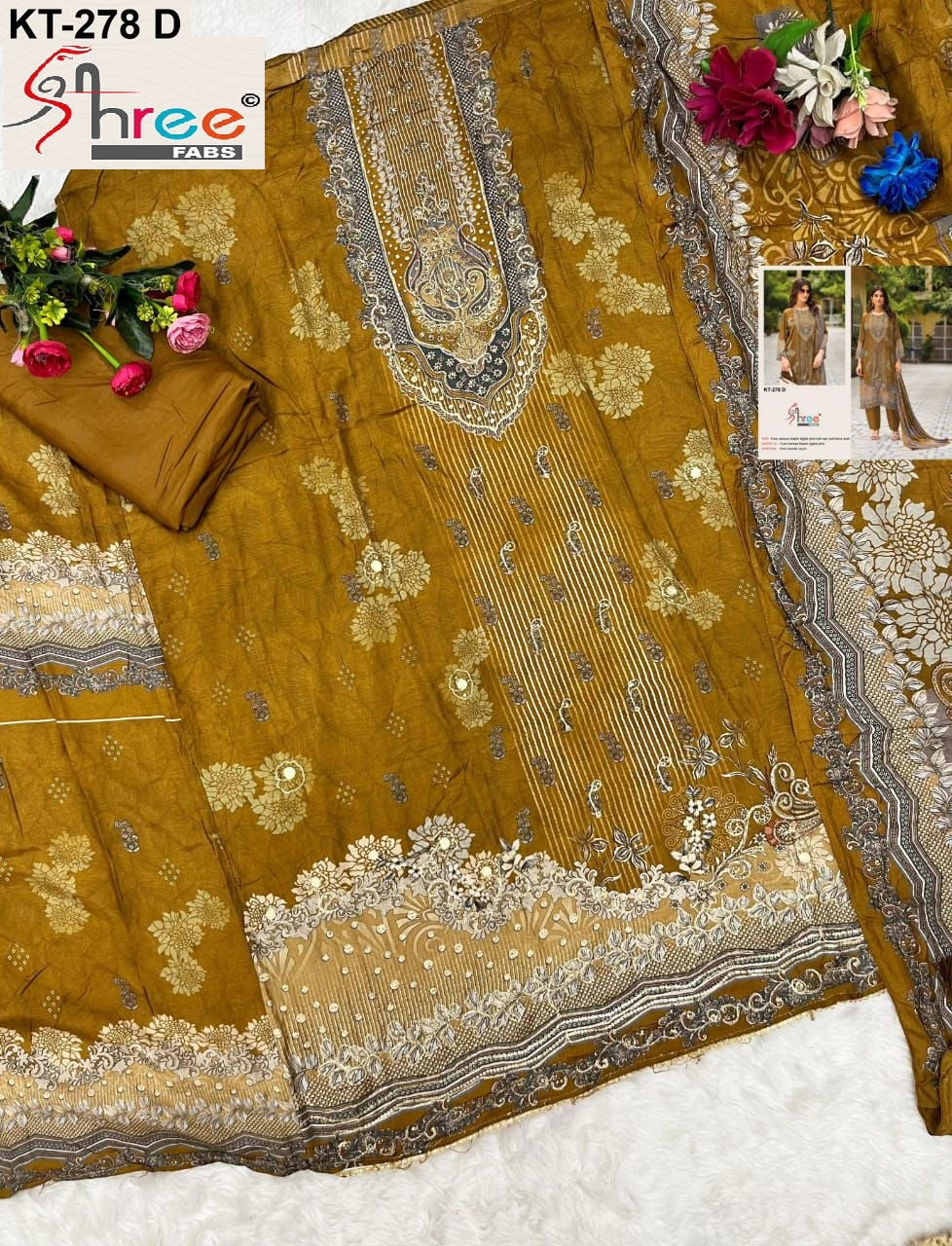 Kt-278 D Shree Fabs Printed Karachi Unstitched Suits