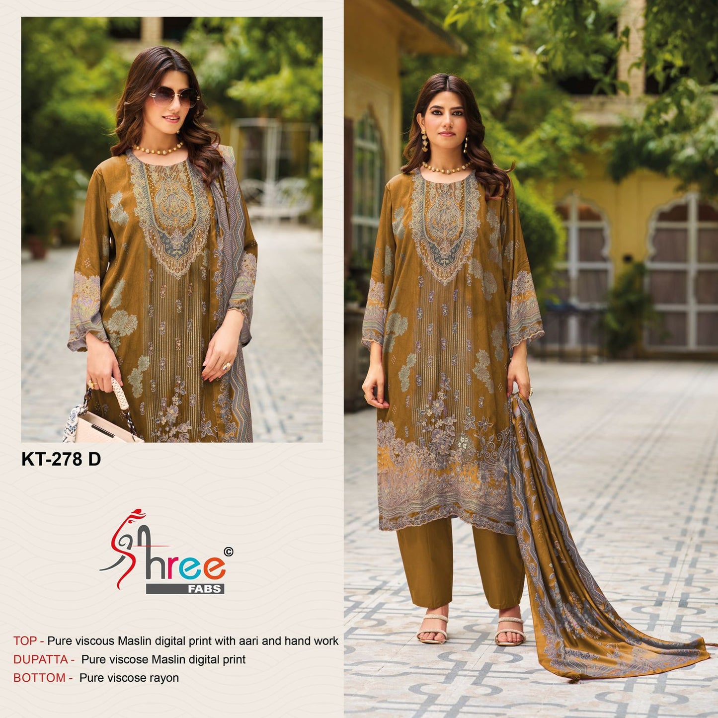 Kt-278 D Shree Fabs Printed Karachi Unstitched Suits