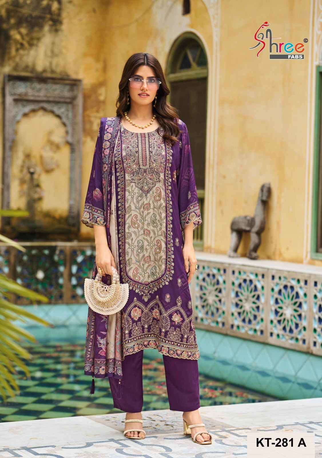 Kt-281 A Shree Fabs Printed Karachi Unstitched Suits