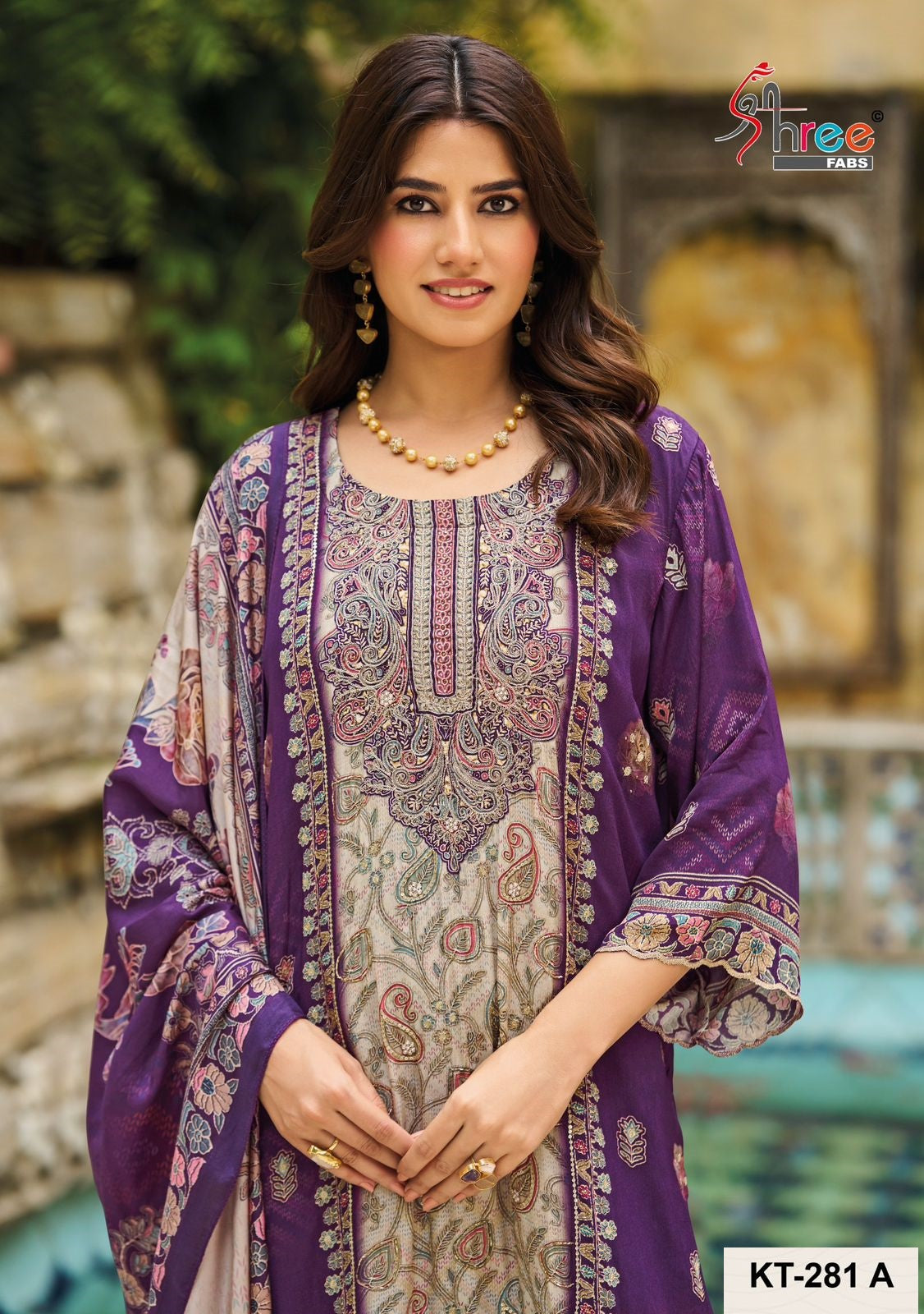 Kt-281 A Shree Fabs Printed Karachi Unstitched Suits