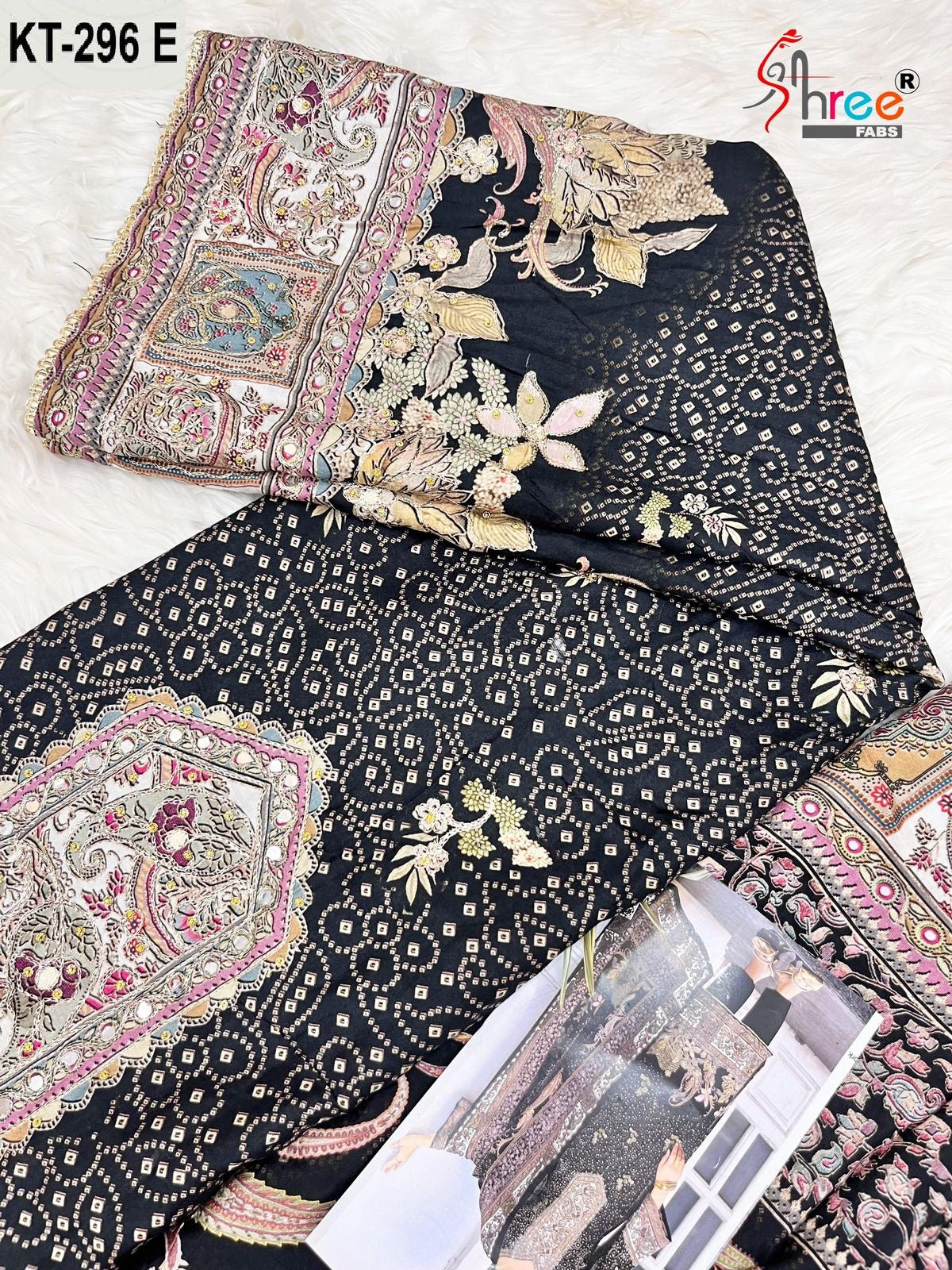 Kt-296-E Shree Fabs Printed Karachi Unstitched Suits