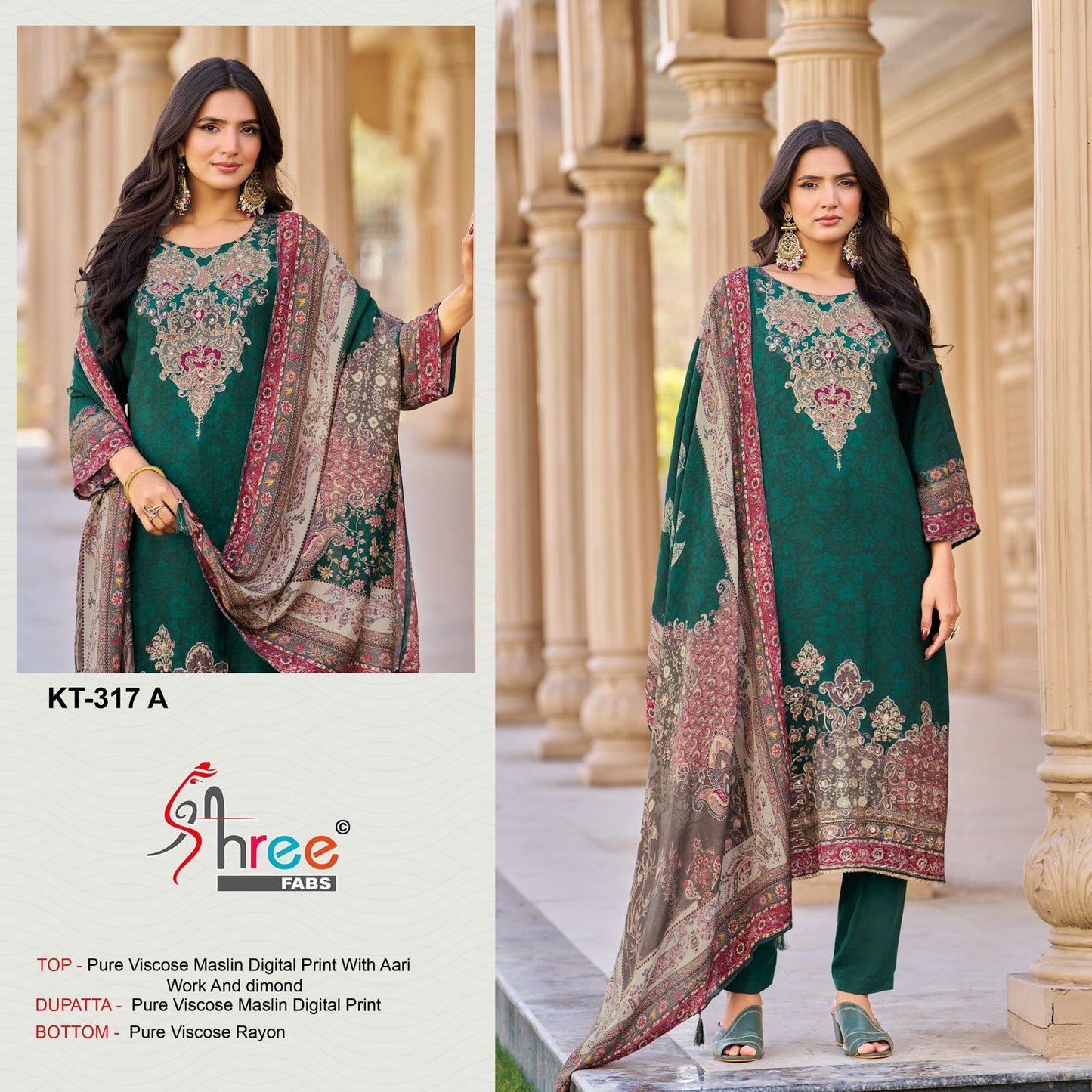 Kt-317-A Shree Fabs Pure Viscose Pakistani Salwar Suits