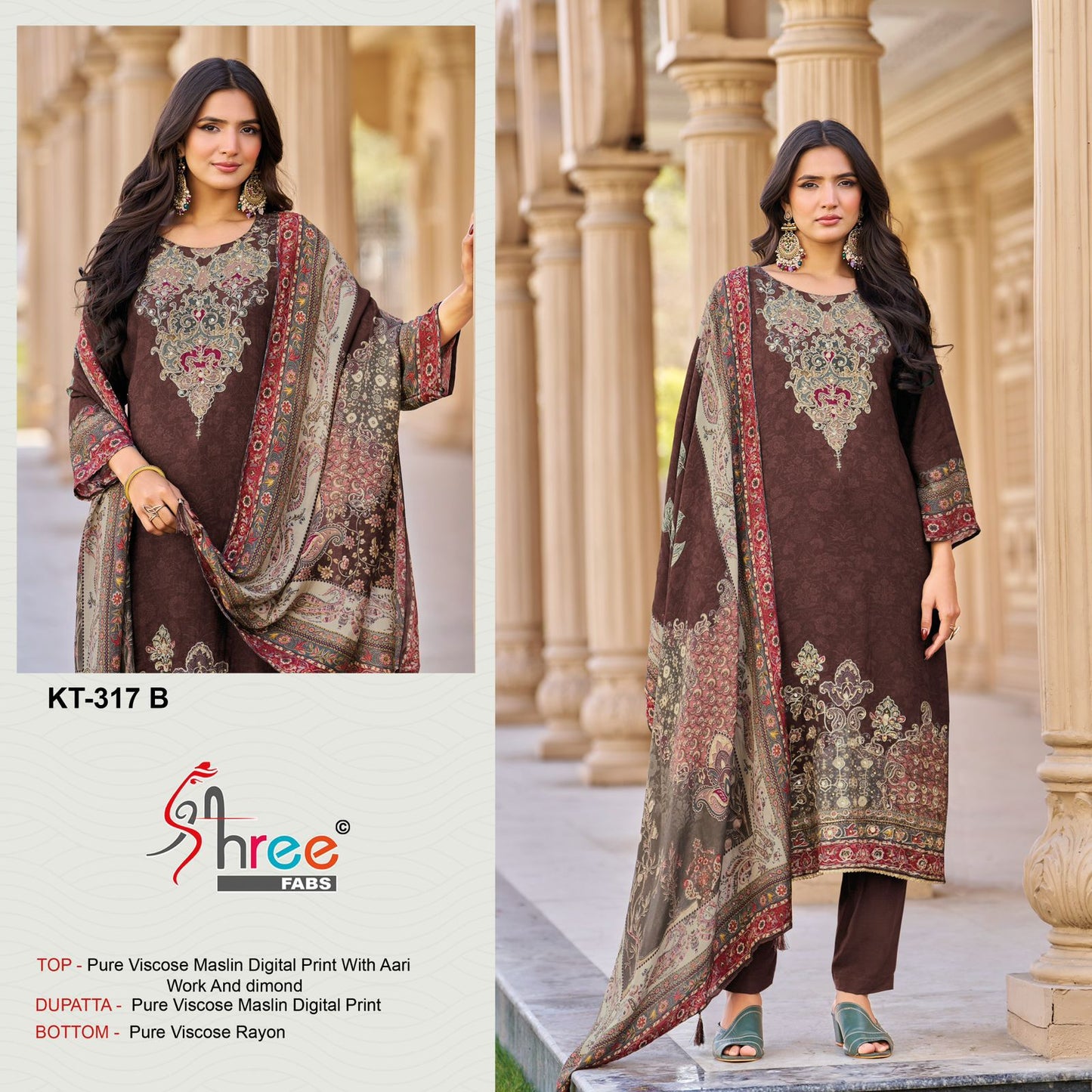 Kt-317-B Shree Fabs Pure Viscose Pakistani Salwar Suits