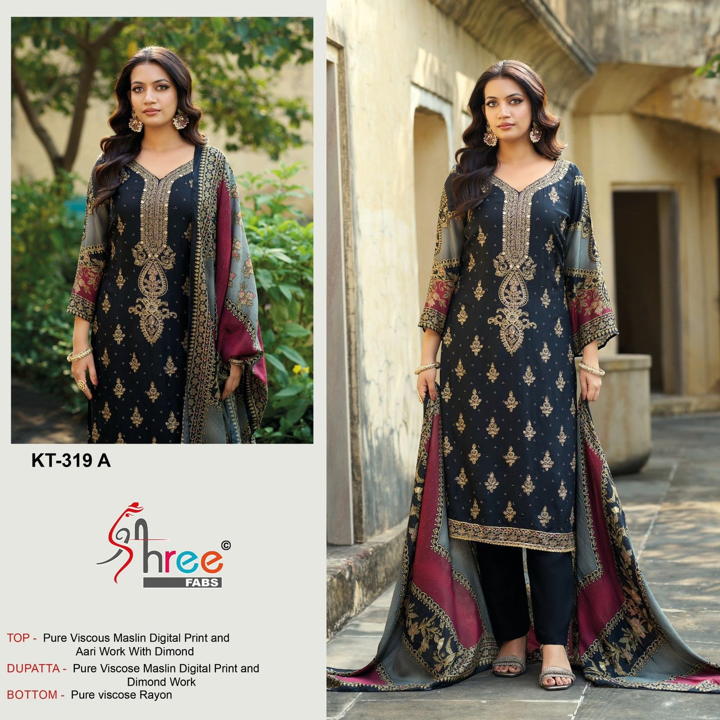 Kt-319-A Shree Fabs Pure Viscose Pakistani Salwar Suits