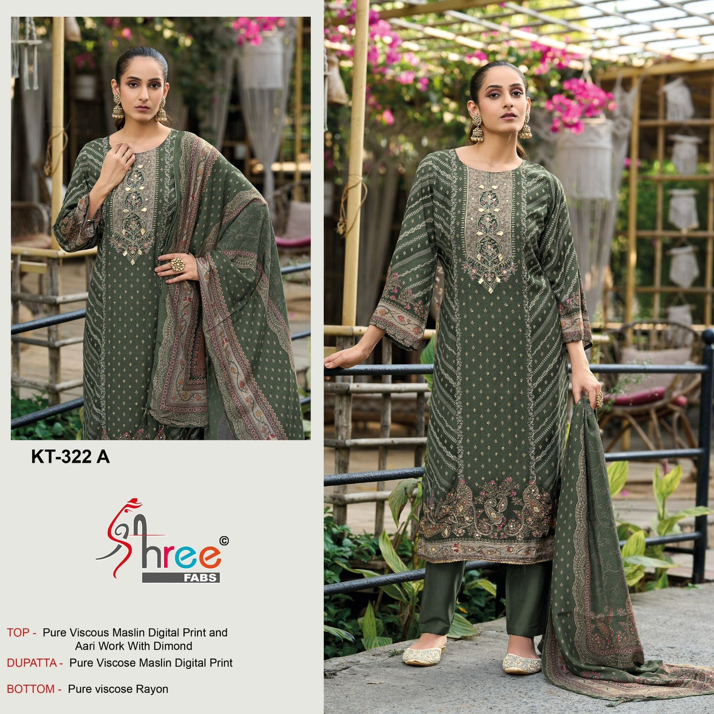 Kt-322-A Shree Fabs Pure Viscose Pakistani Salwar Suits