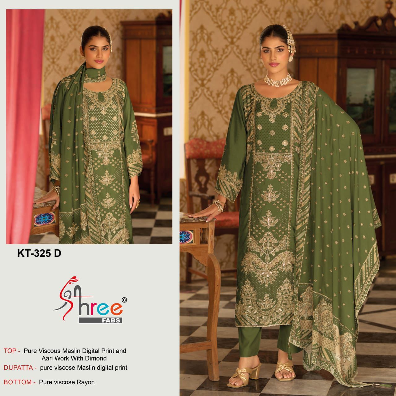 Kt-325-D Shree Fabs Pure Viscose Pakistani Salwar Suits