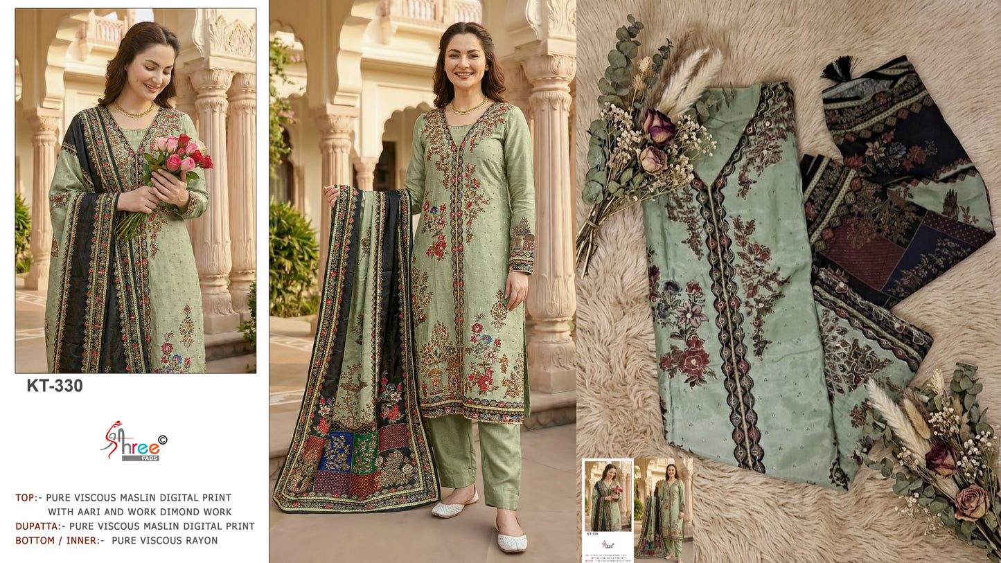 Kt-330 Shree Fabs Viscose Muslin Pakistani Salwar Suits