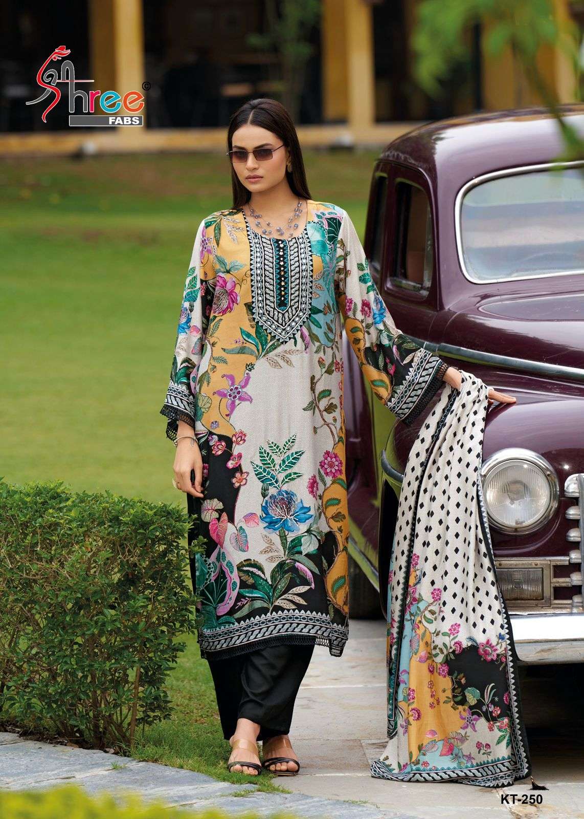 Kt-250 Shree Fabs Viscose Muslin Karachi Unstitched Suits