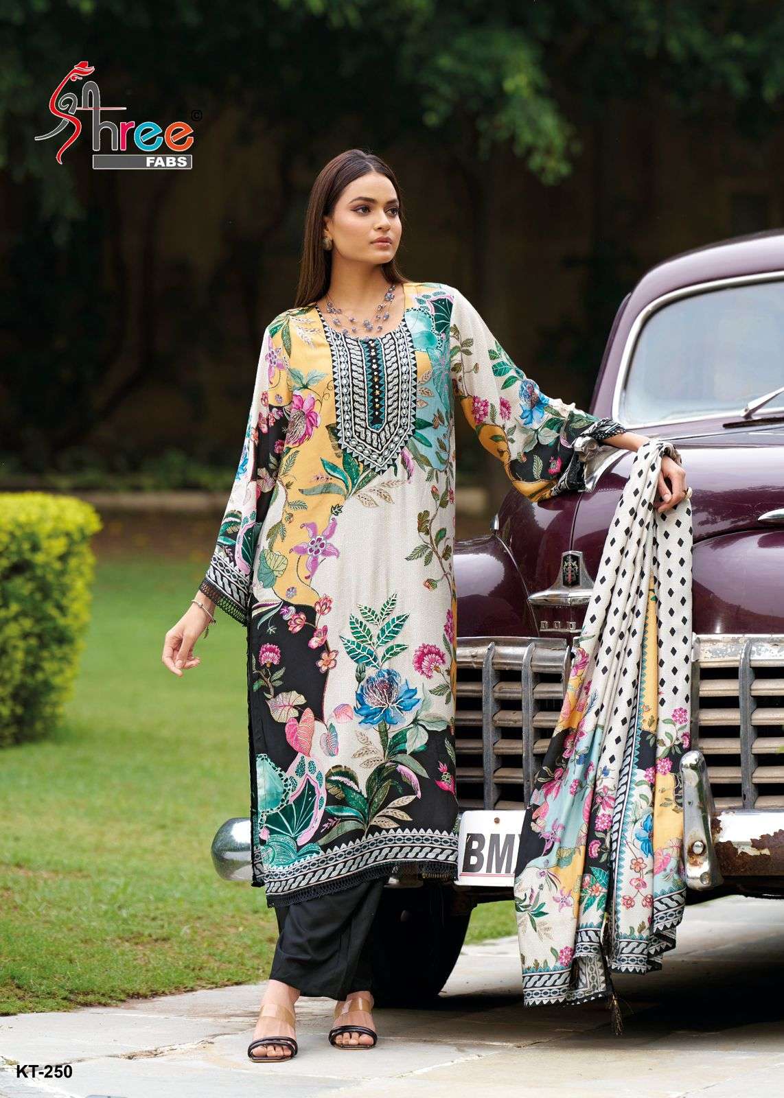 Kt-250 Shree Fabs Viscose Muslin Karachi Unstitched Suits