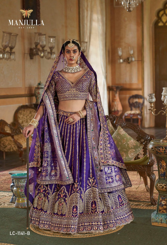 Lc-1141-B Dulhan Vol-1 Manjulla Silk Lehenga Choli