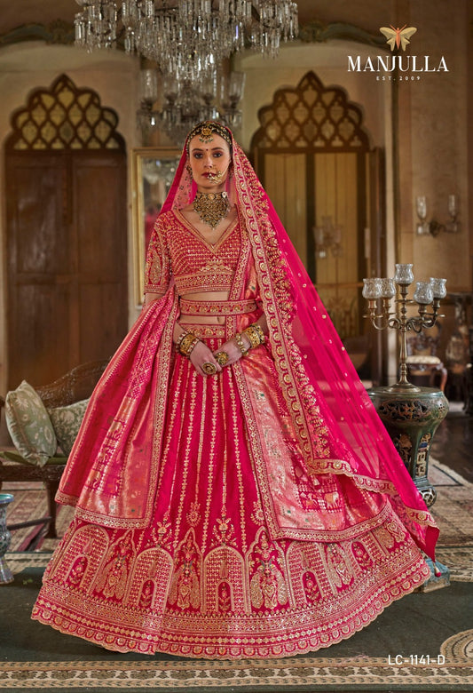 Lc-1141-D Dulhan Vol-1 Manjulla Silk Lehenga Choli