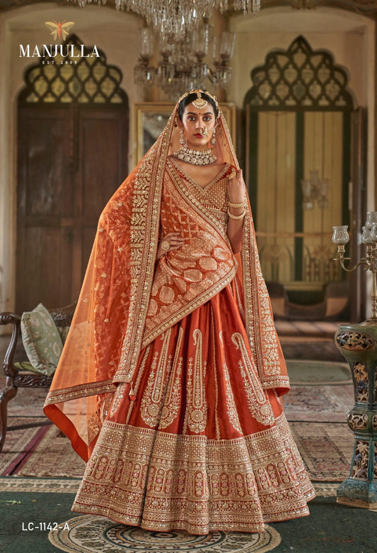 Lc-1142-A Dulhan Vol-1 Manjulla Silk Lehenga Choli