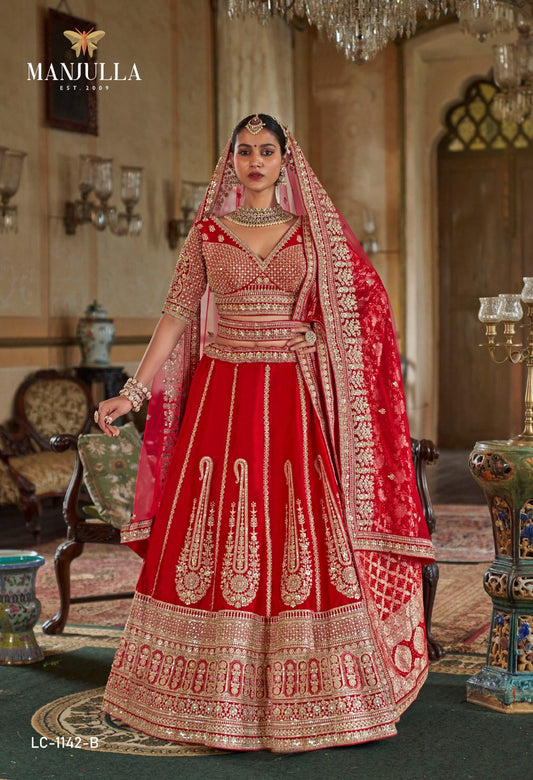 Lc-1142-B Dulhan Vol-1 Manjulla Silk Lehenga Choli