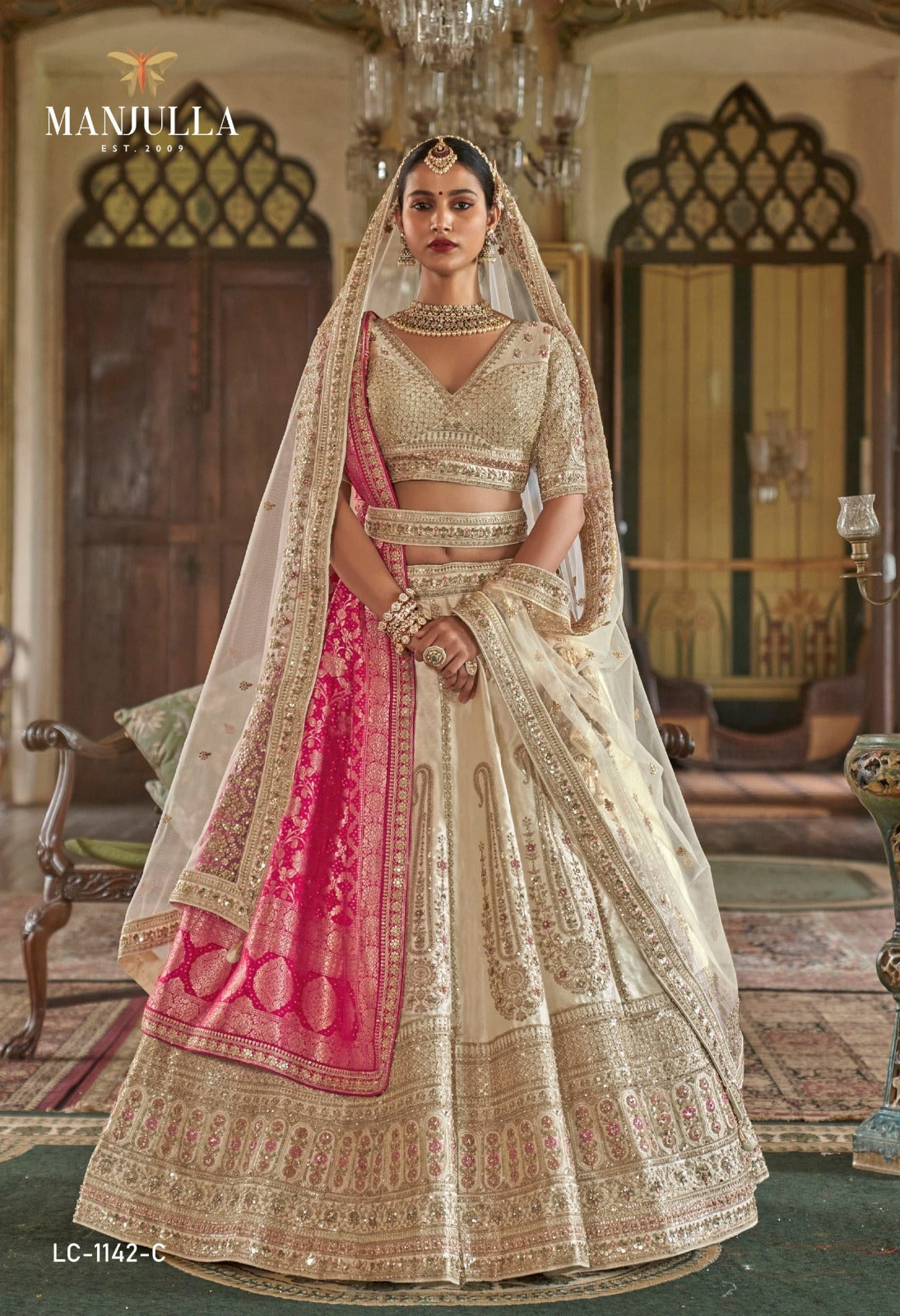 Lc-1142-C Dulhan Vol-1 Manjulla Silk Lehenga Choli