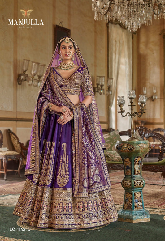 Lc-1142-D Dulhan Vol-1 Manjulla Silk Lehenga Choli