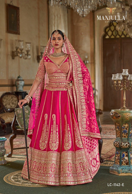 Lc-1142-E Dulhan Vol-1 Manjulla Silk Lehenga Choli