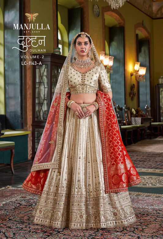 Lc-1143-A Dulhan Vol-2 Manjulla Silk Lehenga Choli