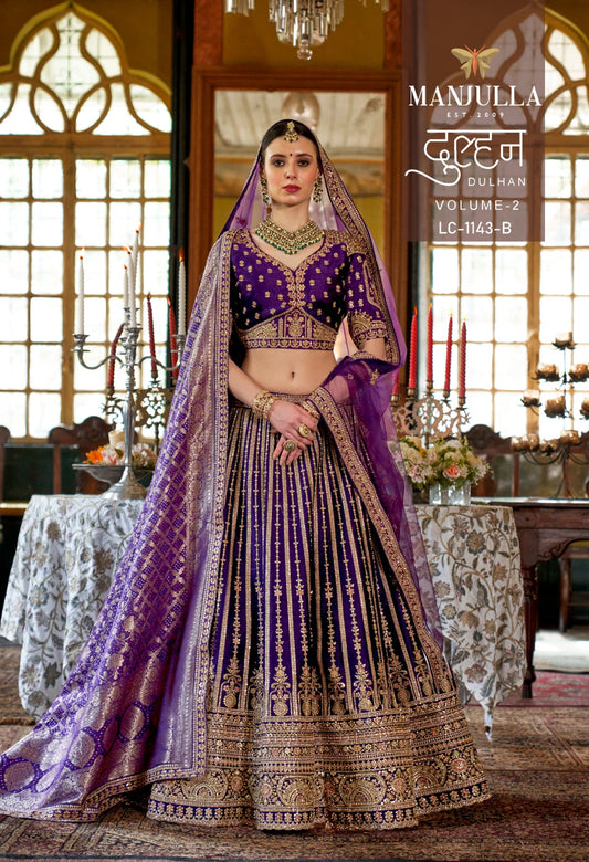 Lc-1143-B Dulhan Vol-2 Manjulla Silk Lehenga Choli